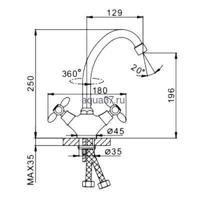 Смеситель для кухни Frap F4127 (вид 1) Смеситель для кухни Frap F4127 (фото, вид 1)