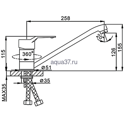Смеситель для кухни Frap F4263 (вид 1) Смеситель для кухни Frap F4263 (фото, вид 1)