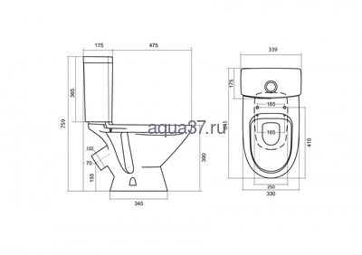 Унитаз-компакт "ЛИГА" Santek (вид 2) Унитаз-компакт "ЛИГА" Santek (фото, вид 2)