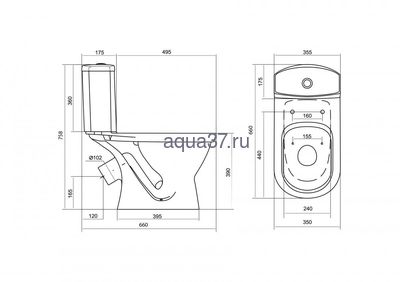 Унитаз-компакт "АЛЬКОР" Santek (вид 2) Унитаз-компакт "АЛЬКОР" Santek (фото, вид 2)