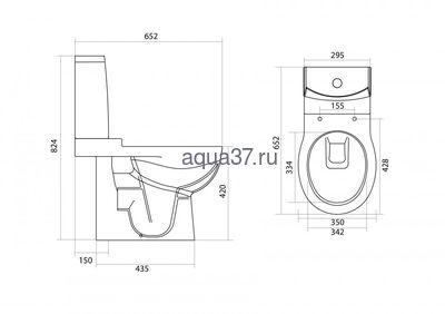 Унитаз-компакт "АЛЛЕГРО" Santek (вид 2) Унитаз-компакт "АЛЛЕГРО" Santek (фото, вид 2)