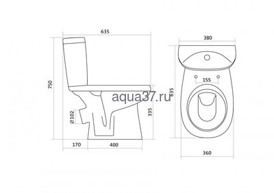 Унитаз-компакт "АНИМО" Santek косой (вид 4) Унитаз-компакт "АНИМО" Santek косой (фото, вид 4)