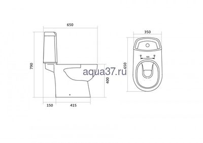 Унитаз-компакт "ОСТИН" Santek (вид 1) Унитаз-компакт "ОСТИН" Santek (фото, вид 1)