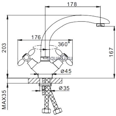 Смеситель для кухни Frap F4427 (вид 1) Смеситель для кухни Frap F4427 (фото, вид 1)