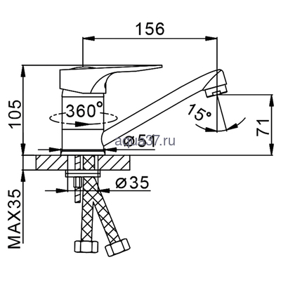 Смеситель для кухни Frap F4504 (вид 11) Смеситель для кухни Frap F4504 (фото, вид 11)