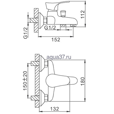 Смеситель для ванны Frap F3014-B (вид 1) Смеситель для ванны Frap F3014-B (фото, вид 1)