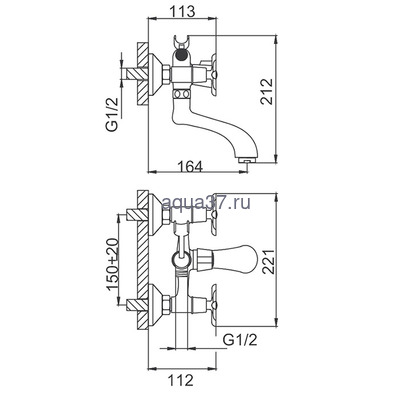 Смеситель для ванны Frud R32601 (вид 1) Смеситель для ванны Frud R32601 (фото, вид 1)