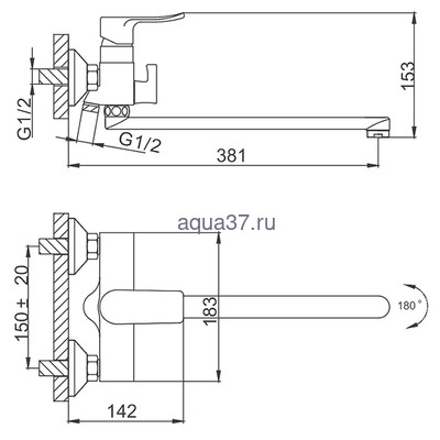 Смеситель для ванны Frud R22101 (вид 1) Смеситель для ванны Frud R22101 (фото, вид 1)
