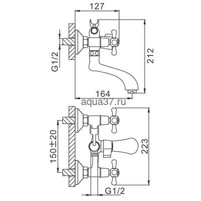 Смеситель для ванны Frap F32732-B (вид 1) Смеситель для ванны Frap F32732-B (фото, вид 1)