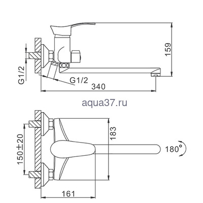 Смеситель для ванны Frap F22001 (вид 1) Смеситель для ванны Frap F22001 (фото, вид 1)