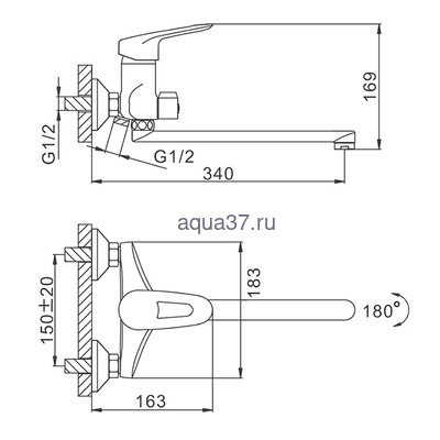 Смеситель для ванны Frap F22007 (вид 1) Смеситель для ванны Frap F22007 (фото, вид 1)