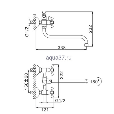 Смеситель для ванны Frap F2227-2 (вид 1) Смеситель для ванны Frap F2227-2 (фото, вид 1)