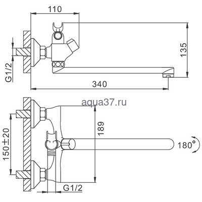 Смеситель для ванны Frap F22731-B (вид 1) Смеситель для ванны Frap F22731-B (фото, вид 1)
