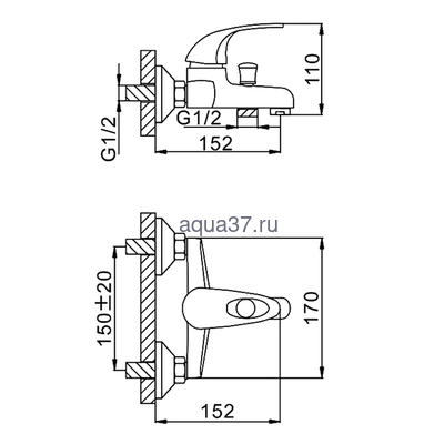 Смеситель для ванны Frap F3002-В (вид 1) Смеситель для ванны Frap F3002-В (фото, вид 1)
