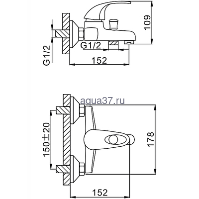 Смеситель для ванны Frap F3003 (вид 1) Смеситель для ванны Frap F3003 (фото, вид 1)