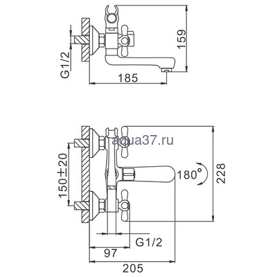 Смеситель для ванны Frap F3025 (вид 10) Смеситель для ванны Frap F3025 (фото, вид 10)