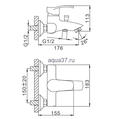 Смеситель для ванны Frap F3070 (вид 11) Смеситель для ванны Frap F3070 (фото, вид 11)