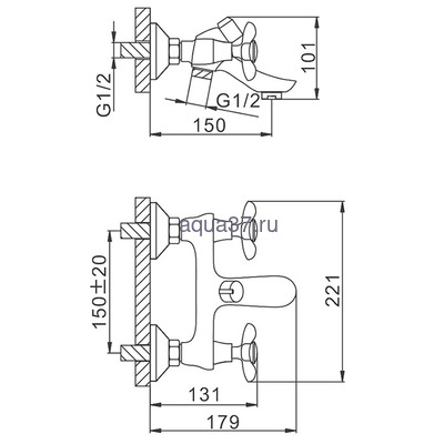Смеситель для ванны Frap F32731-B (вид 1) Смеситель для ванны Frap F32731-B (фото, вид 1)