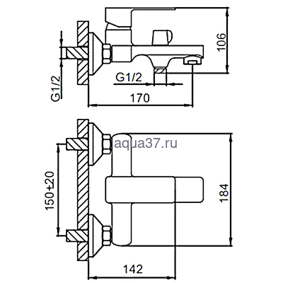 Смеситель для ванны Frud R32131 (вид 1) Смеситель для ванны Frud R32131 (фото, вид 1)