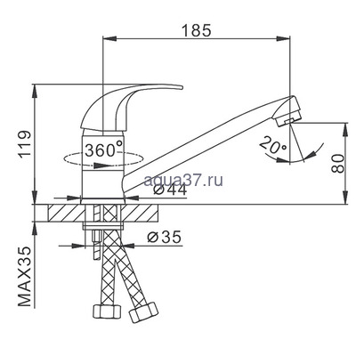 Смеситель для кухни Frap F4515 (вид 1) Смеситель для кухни Frap F4515 (фото, вид 1)