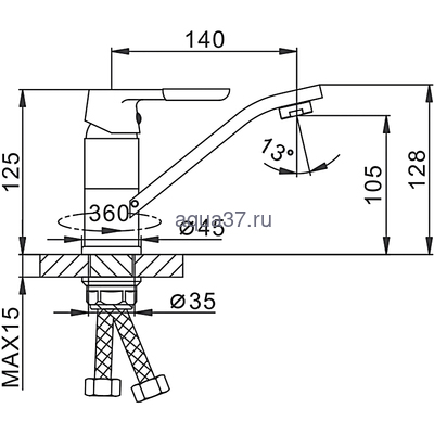 Смеситель для кухни Frap F4534 (вид 10) Смеситель для кухни Frap F4534 (фото, вид 10)