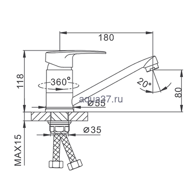 Смеситель для кухни Frap F4566-2 (вид 2) Смеситель для кухни Frap F4566-2 (фото, вид 2)