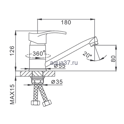 Смеситель для кухни Frap F4570-2 (вид 1) Смеситель для кухни Frap F4570-2 (фото, вид 1)