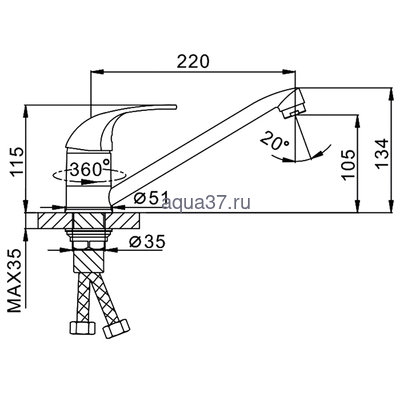 Смеситель для кухни Frap F4902-В (вид 1) Смеситель для кухни Frap F4902-В (фото, вид 1)