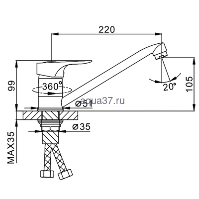 Смеситель для кухни Frap F4928-14 (вид 1) Смеситель для кухни Frap F4928-14 (фото, вид 1)