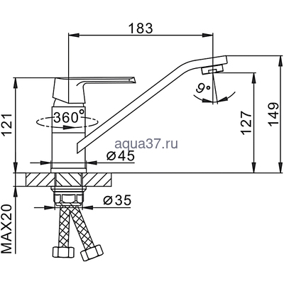 Смеситель для кухни Frap F4931 (вид 1) Смеситель для кухни Frap F4931 (фото, вид 1)