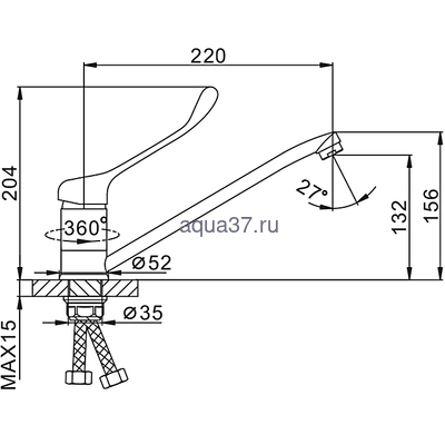 Смеситель для кухни Frap F4954 (вид 8) Смеситель для кухни Frap F4954 (фото, вид 8)