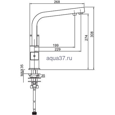 Смеситель для кухни Gappo G4307 (вид 3) Смеситель для кухни Gappo G4307 (фото, вид 3)