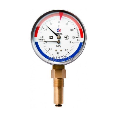 Термоманометр ТМТБ-41Р Dy 100 с нижним подключением 1/2", 10 бар 0-150 Росма Термоманометр ТМТБ-41Р Dy 100 с нижним подключением 1/2", 10 бар 0-150 Росма (фото)