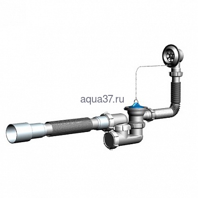 Сифон для ванны регулируемый с переливом и гибкой трубой 40 x 40/50 V255 Аквант Сифон для ванны регулируемый с переливом и гибкой трубой 40 x 40/50 V255 Аквант (фото)