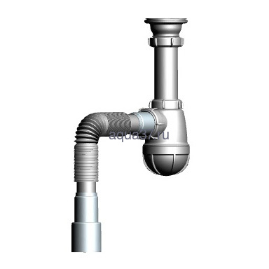 Сифон для мойки 1 1/2" x 40 с гибкой трубой 40 x 40/50 B0115 Аквант Сифон для мойки 1 1/2" x 40 с гибкой трубой 40 x 40/50 B0115 Аквант (фото)