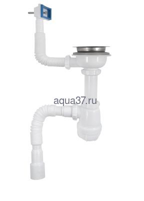 Сифон для кухни 3 1/2" x 40 с переливом с гибкой трубой 40 x 40/50 B0148 Аквант Сифон для кухни 3 1/2" x 40 с переливом с гибкой трубой 40 x 40/50 B0148 Аквант