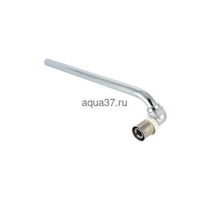 Пресс угольник радиаторный 20 с латунной хромированной трубкой 15мм, 30 см. короткий Valtec Пресс угольник радиаторный 20 с латунной хромированной трубкой 15мм, 30 см. короткий Valtec (фото)