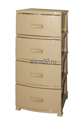 Комод Ротанг 4 секции бежевый Комод Ротанг 4 секции бежевый