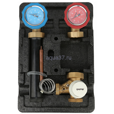 Насосная группа с термостатическим смесительным клапаном 1" без насоса в теплоизоляции GAPPO G1481 Насосная группа с термостатическим смесительным клапаном 1" без насоса в теплоизоляции GAPPO G1481 (фото)
