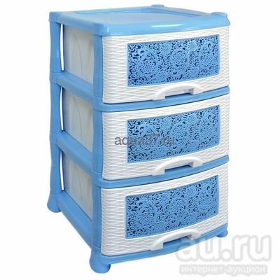 Комод Ажур 3 секции бело-голубой Комод Ажур 3 секции бело-голубой