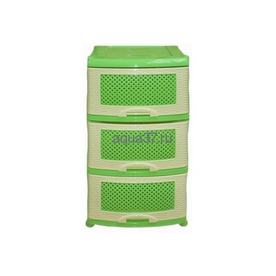 Комод Плетёнка 3 секции крем-салатовый Комод Плетёнка 3 секции крем-салатовый