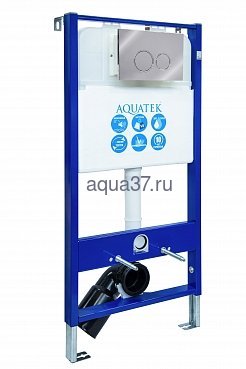 Инсталляция для подвесного унитаза Aquatek Slim с кнопкой смыва хром глянцевый панель Инсталляция для подвесного унитаза Aquatek Slim с кнопкой смыва хром глянцевый панель (фото)