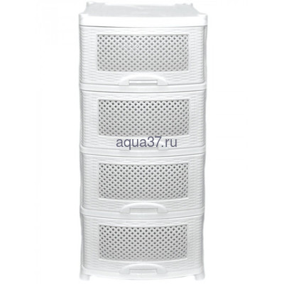 Комод Плетёнка 4 секции белый Комод Плетёнка 4 секции белый