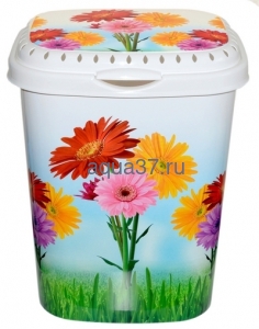 Корзина для белья с крышкой "Цветы" Корзина для белья с крышкой "Цветы"