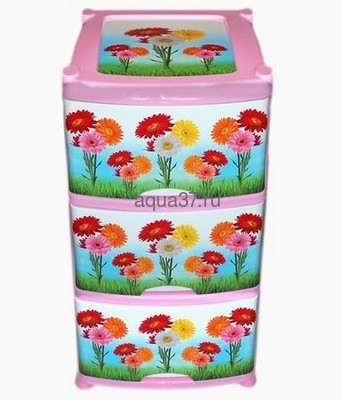 Комод Цветы 3 секции Комод Цветы 3 секции