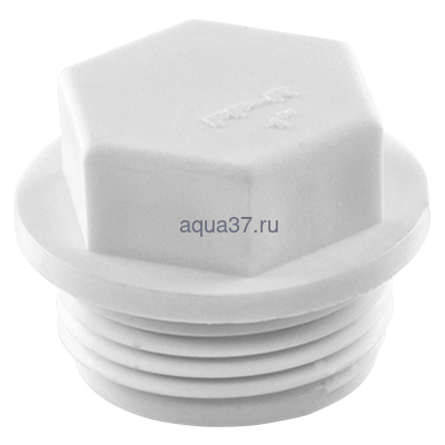 Пробка полипропиленовая 20 х 1/2 с резьбой ТЕБО Пробка полипропиленовая 20 х 1/2 с резьбой ТЕБО